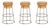 Set of Three Radice and Orlandini for Domitalia "Bouchon" Bar Stools For Sale