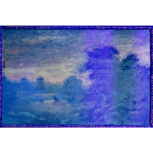 American Antique Oil Painting of Evening Landscape by George W. Drew For Sale - Image 9 of 18