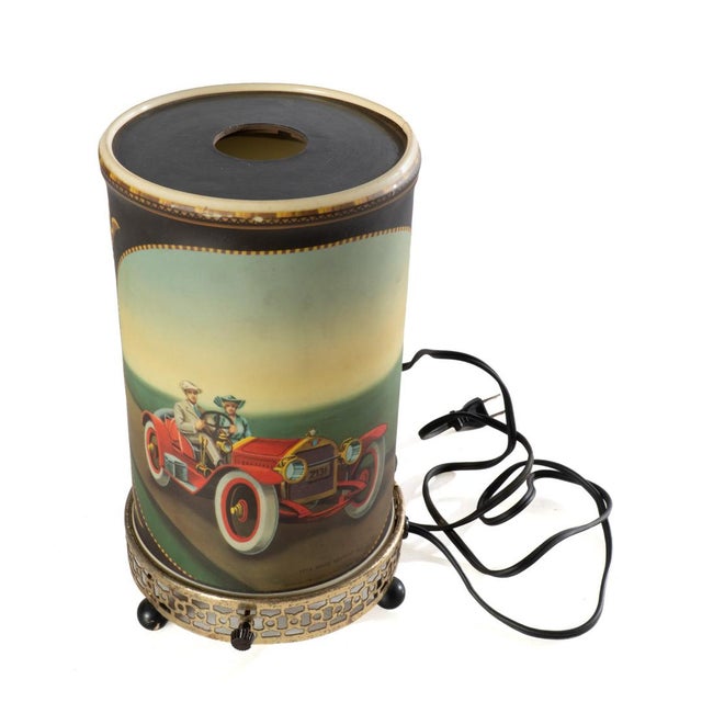 Vintage Econolite Motion Lamp with Model T Car and Stutz Bearcat Cars.