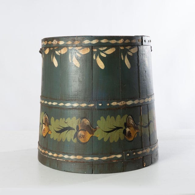 Green Tole Painted Bucket For Sale - Image 8 of 13
