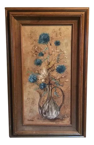Mid 20th Century Mid Century Oil Painting on Canvas Signed L/L