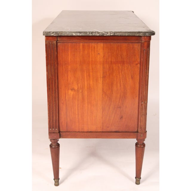 Late 19th Century Antique Louis XVI Style Brass Mounted Mahogany Chest of Drawers For Sale - Image 5 of 13