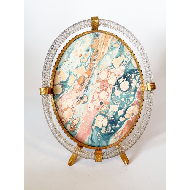 1930's Art Deco Murano Glass Twisted Rope and Brass Picture Frame, in the Style of Carlo Scarpa by Venini For Sale - Image 17 of 17