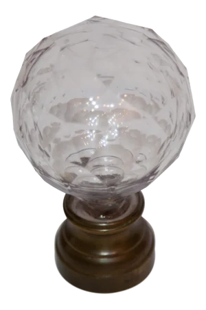 Late 19th Century Clear Glass Newel Post Bronze Stand