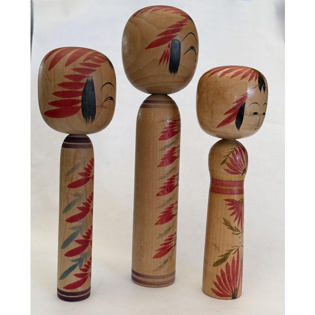 1950s Three Vintage Naroku Kokeshi Dolls For Sale - Image 5 of 12