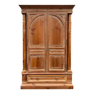Romweber Architectural Pine Armoire Entertainment Center For Sale