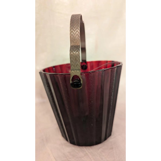 1930s Ruby Red Ice Bucket For Sale - Image 6 of 6