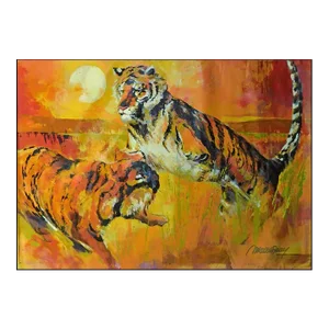 Malcolm Farley "Tigers" Hand Signed Original Acrylic on Canvas Hand Signed