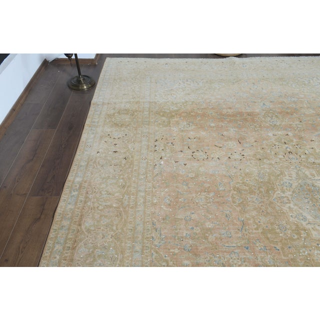 1970s Vintage Persian Handknotted Wool Orange Oversize Area Rug For Sale - Image 9 of 11