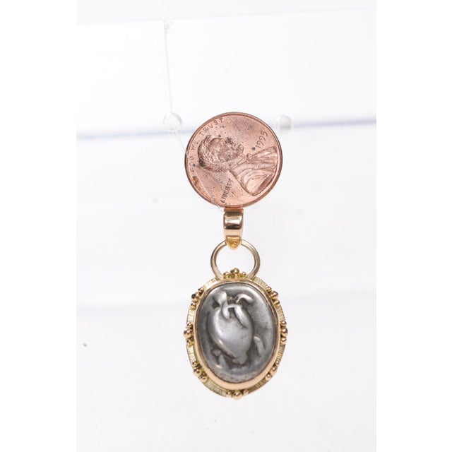 A Greek Stater Silver [Coin] of a Turtle W/ 18k Gold Trim & Orbs For Sale - Image 10 of 12