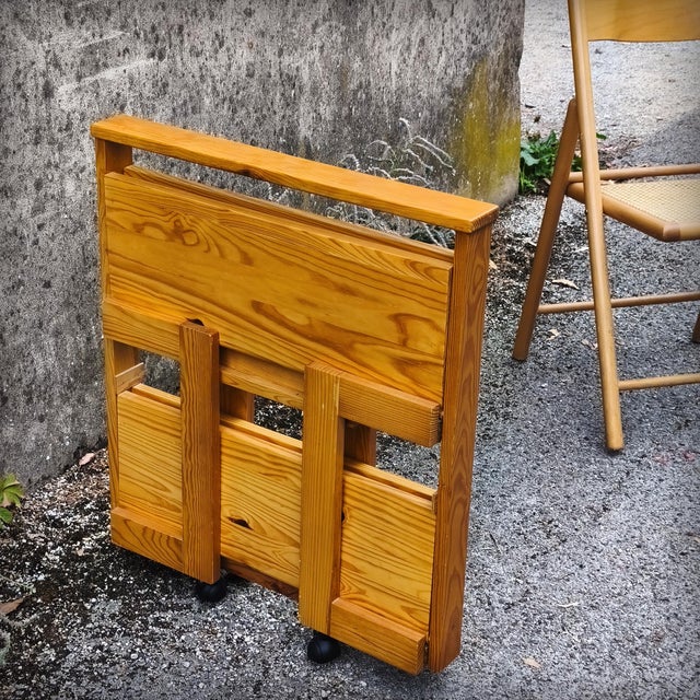 Folding Serving Table in Scandinavian Pine, 1970s For Sale - Image 16 of 18