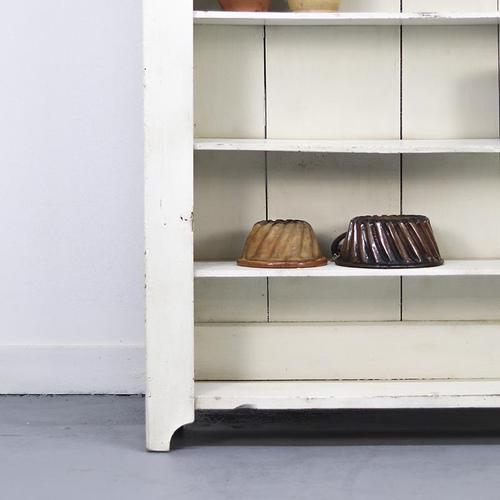 Country House White Painted Kitchen Cabinet with Shelves, 1890s For Sale - Image 5 of 13