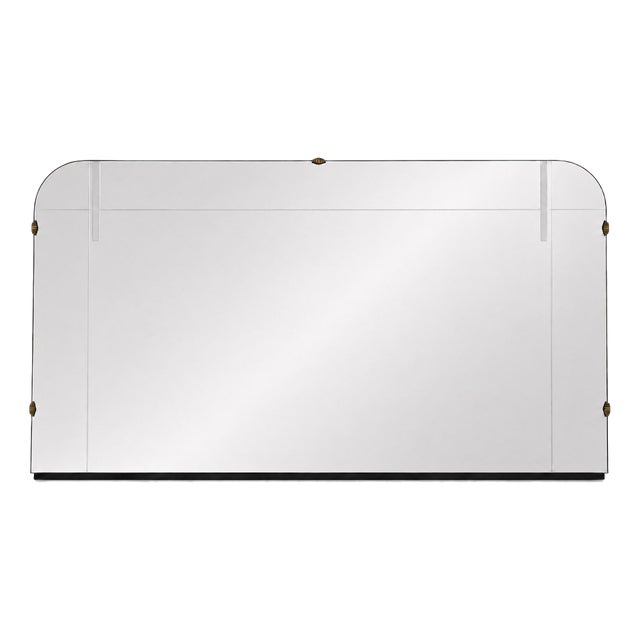 Italian Art Deco Mirror with Sandblasted Geometric Decorations, 1940s For Sale