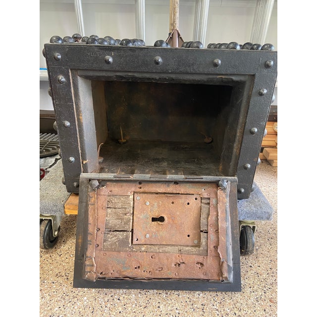 Victorian Antique Riveted Iron Safe - Sandwich, Il Antique Fair Find For Sale - Image 3 of 6