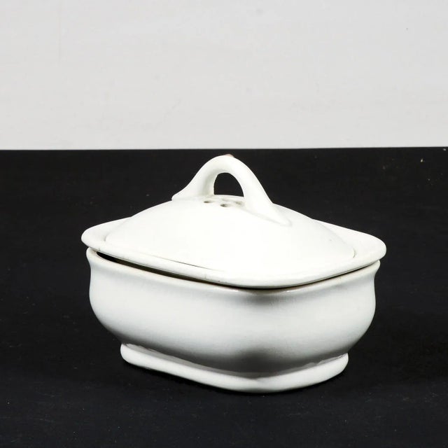 White Ceramic Box or Soap Holder by S.C. Richard For Sale - Image 4 of 9