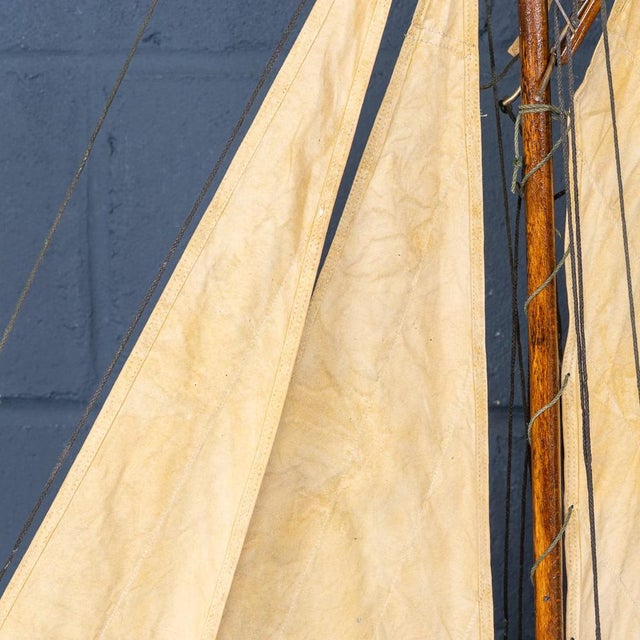 Beige Vintage English Carved Hull Pond Yacht, 1930 For Sale - Image 8 of 18