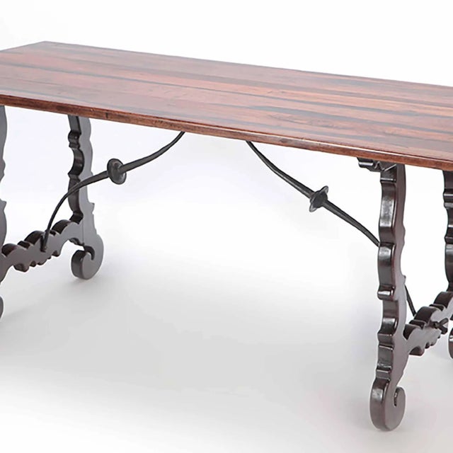 A Brazilian Table With Iron Stretcher. Circa 1940. For Sale - Image 4 of 7