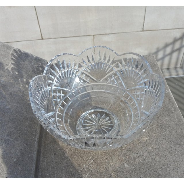 Glass 1990s Waterford Crystal Centerpiece Fruit Footed Bowl American Heritage Collection For Sale - Image 7 of 12