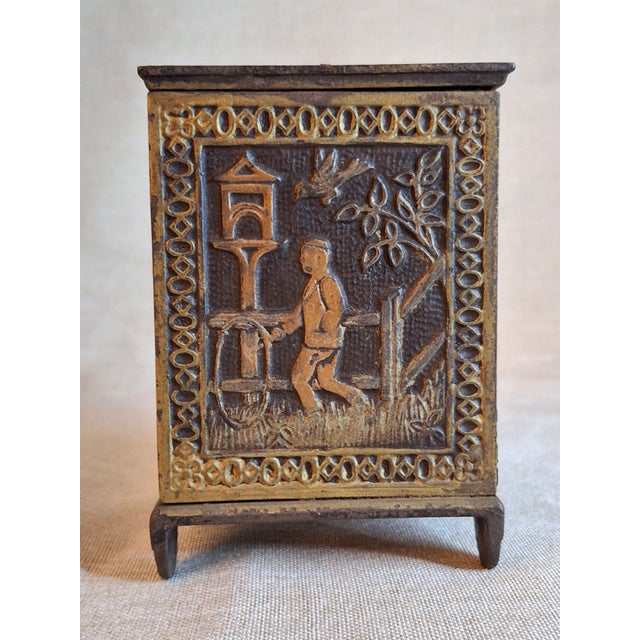 Antique Young America Cast Iron Safe Still Bank Penny Farthing Bicycle J. & E. Stevens C. 1880s For Sale - Image 13 of 13