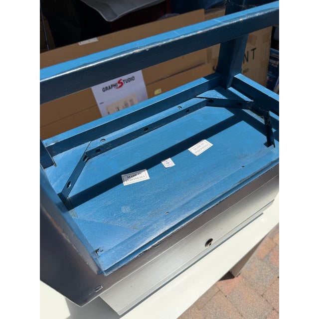 Somerset Bay Blue Storage Box on Stand For Sale In West Palm - Image 6 of 6