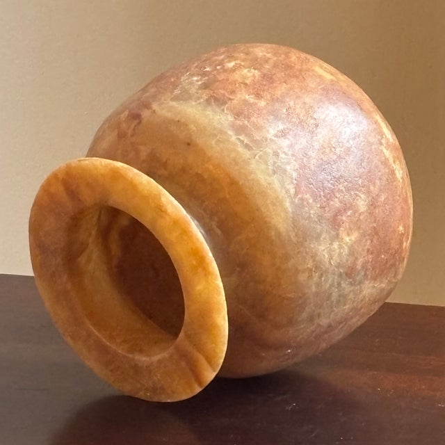 Vintage Handcrafted Egyptian Alabaster Vase For Sale - Image 16 of 18