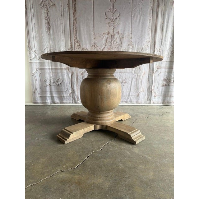 Rustic Walnut Pedestal Dining Table by Miamar Home For Sale - Image 17 of 17