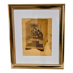Framed Japanese Woodblock Print " Buncho" (1927) by Artist Toshi Yoshida