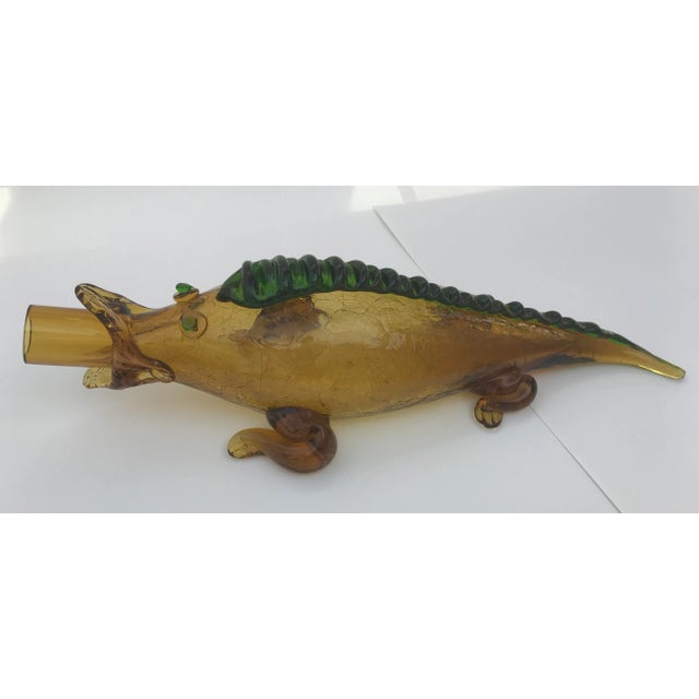 Italian Mid Century Blown Glass Alligator Wine Bottle For Sale - Image 13 of 13