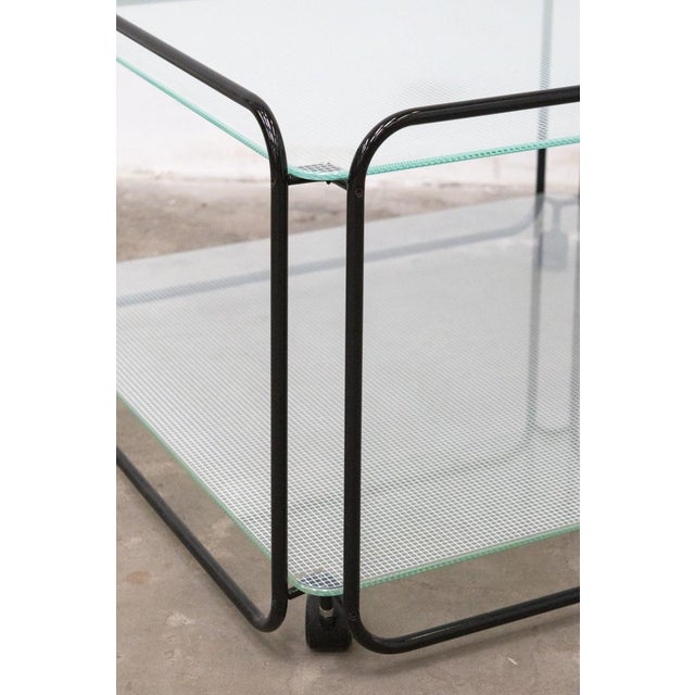 Vintage Two-Tier Table in Metal Tubing and Glass, Italy, 1980s For Sale - Image 4 of 10