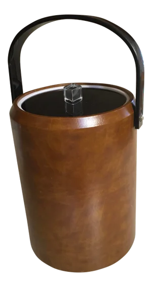 1970s Faux Leather Morgan Ice Bucket