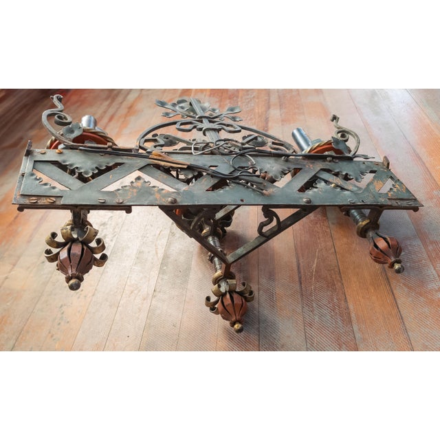 19th Century Aesthetic Movement Polychrome Cast and Hand Wrought Iron Wall Sconce For Sale - Image 11 of 12