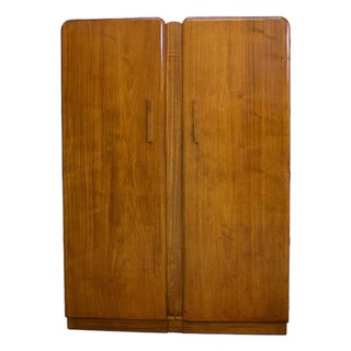 Vintage Art Deco Burr Walnut Wardrobe, 1930s For Sale