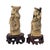 Late 20th Century Pair Chinese Scholar and Deity Figures on Carved Hardwood Stands 3.25" For Sale - Image 5 of 10