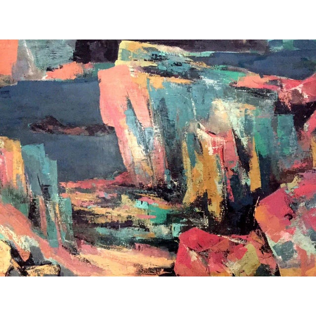 An abstract landscape painting by Chinese artist and collector Chi-Chien Wang or Jiqian Wang (Chinese: 王己千, 1907 – 2003),...