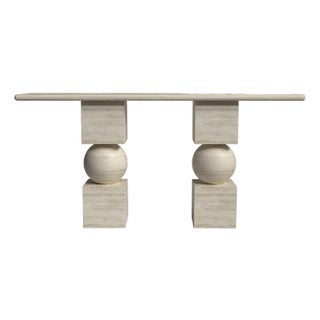 Axis Travertine Console Table 63" For Sale