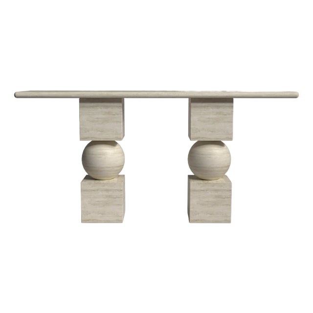 Axis Travertine Console Table 63" For Sale