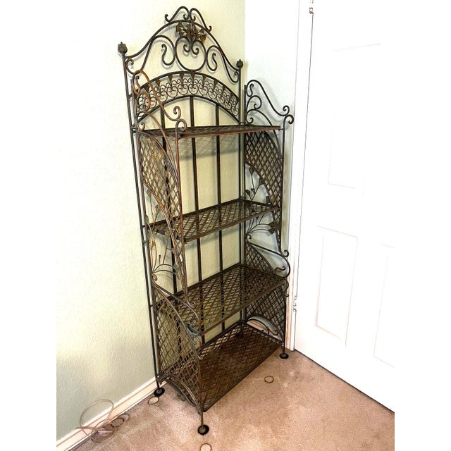 Metal Mid 20th Century French Iron Baker's Boulangerie Rack With 4 Shelves For Sale - Image 7 of 10