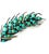 1960s Vintage 14k Gold Turquoise Leaf-Form Brooch, Mid-20th Century, 11.19g For Sale - Image 5 of 8