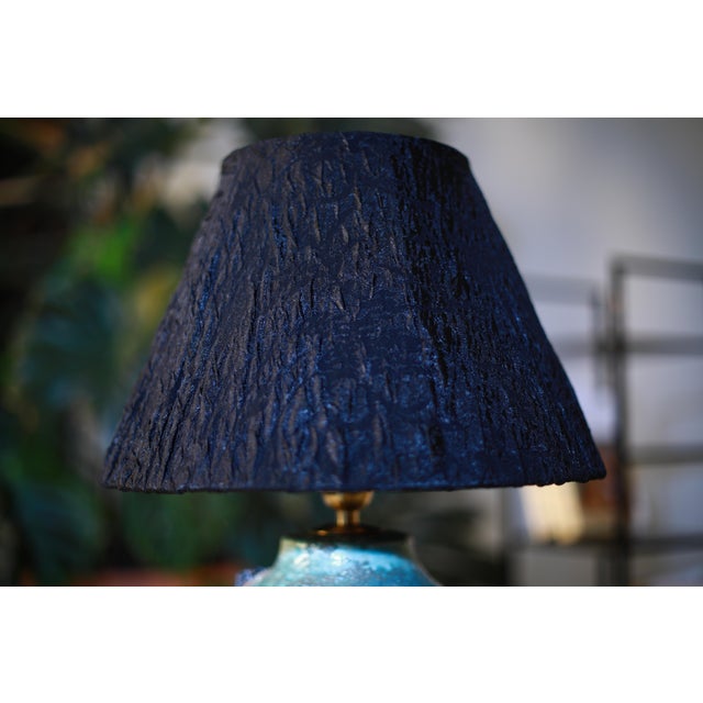 Blue Ceramic Table Light, Ocean Inspired, Handmade Sculptural Lighting, Unique Home Decor For Sale - Image 11 of 11