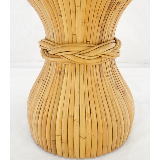 Sheaf of Bamboo Round Glass Top Onion Shape Single Pedestal Dining Table For Sale - Image 11 of 12