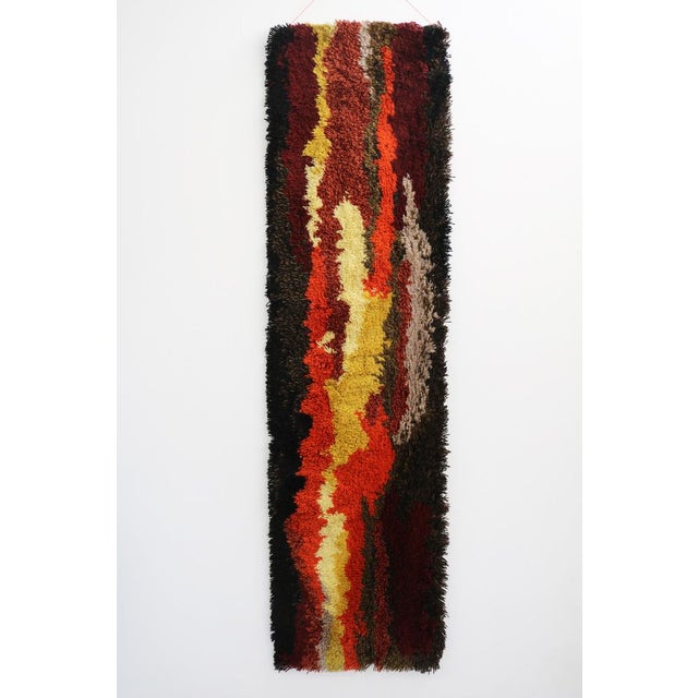 Black Space Age Wall Tapestry High-Floor Artists Rug,1970s For Sale - Image 8 of 9