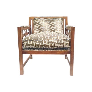 1960s Vintage Greek Key Club Chair For Sale