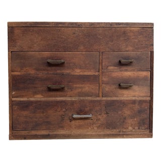 Japanese Writers Cabinet with Drawers and Top Compartment, 1920s For Sale