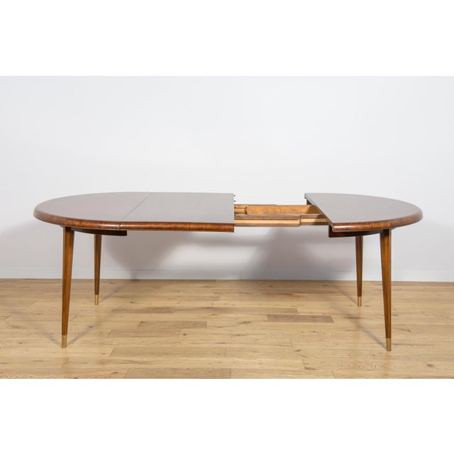 Wood Art Deco Round Extendable Teak Dining Table, France, 1930s For Sale - Image 7 of 14