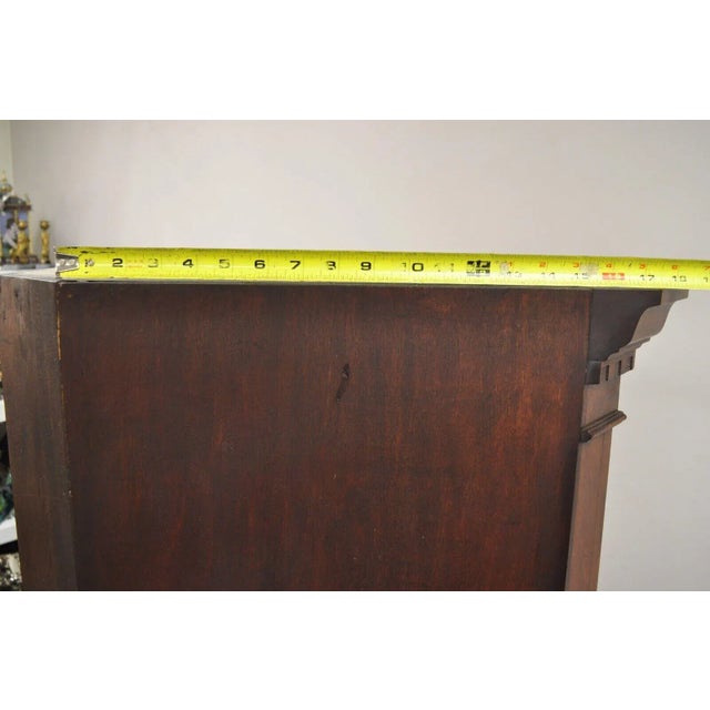 Vintage Georgian Style Mahogany Corner Cabinet China Cabinet With Glass Door For Sale - Image 10 of 12