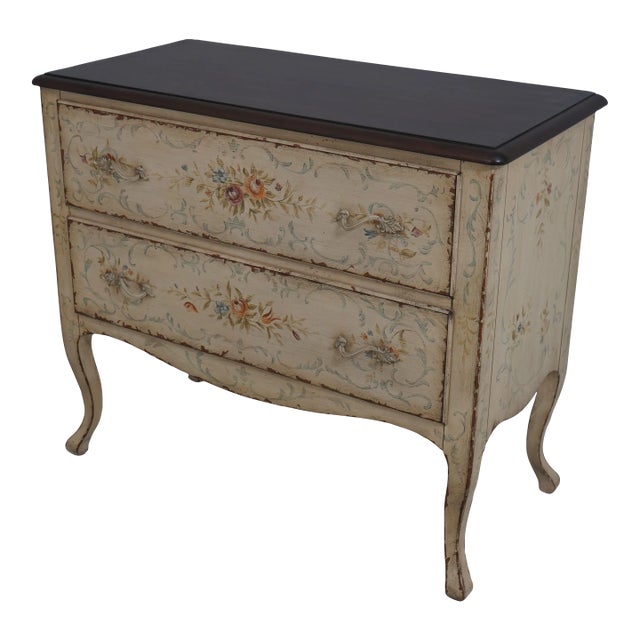 Domain Venetian Paint Decorated 2 Drawer Commode Chest For Sale
