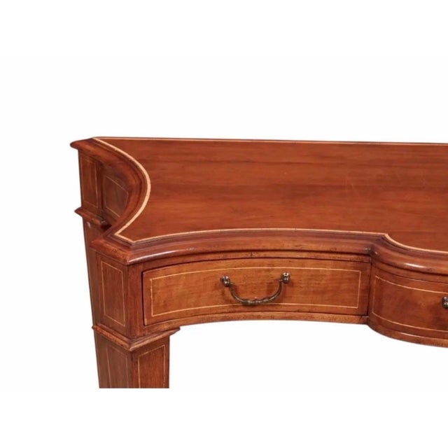 Vintage Dessin Fournir Neoclassical Style Mahogany Serpentine Console Table For Sale In Los Angeles - Image 6 of 7