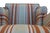 Vintage Baker Furniture Celadon & Rust Striped Wingback Chairs With Nailhead Trim — Pair For Sale - Image 14 of 18