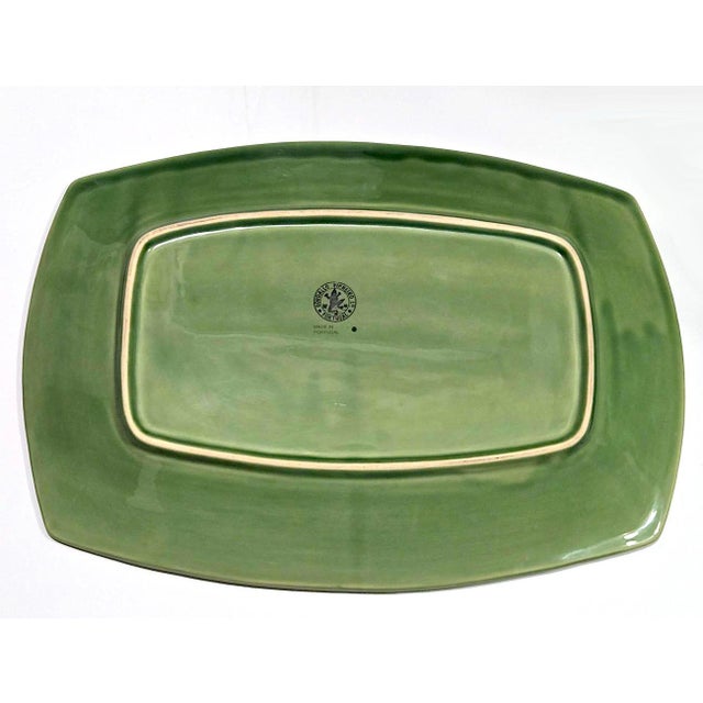 Bordallo Pinheiro Vintage Bamboo by Bordallo Pinheiro Ceramic Oval Serving Platter For Sale - Image 4 of 16