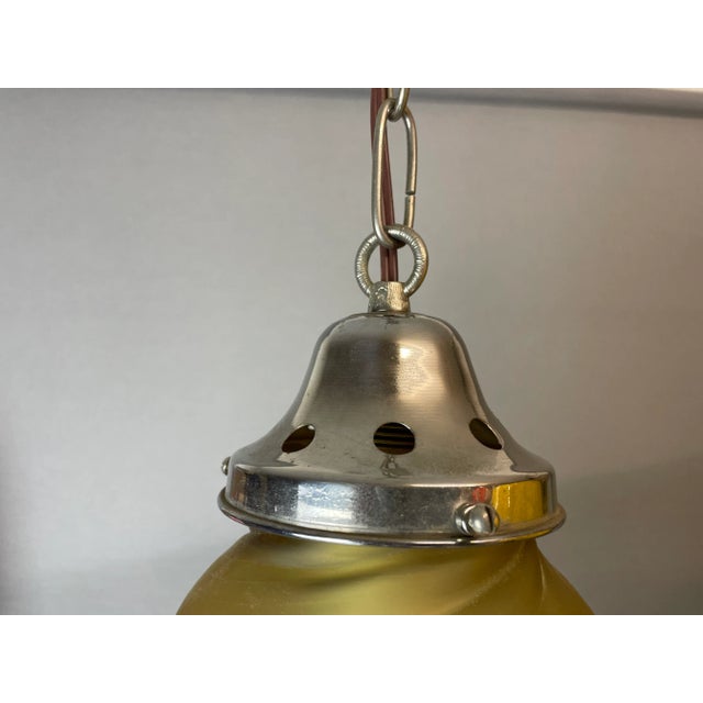 Large Space Age Ufo Yellow Glass and Metal Hanging Lamp, 1970s For Sale - Image 9 of 15